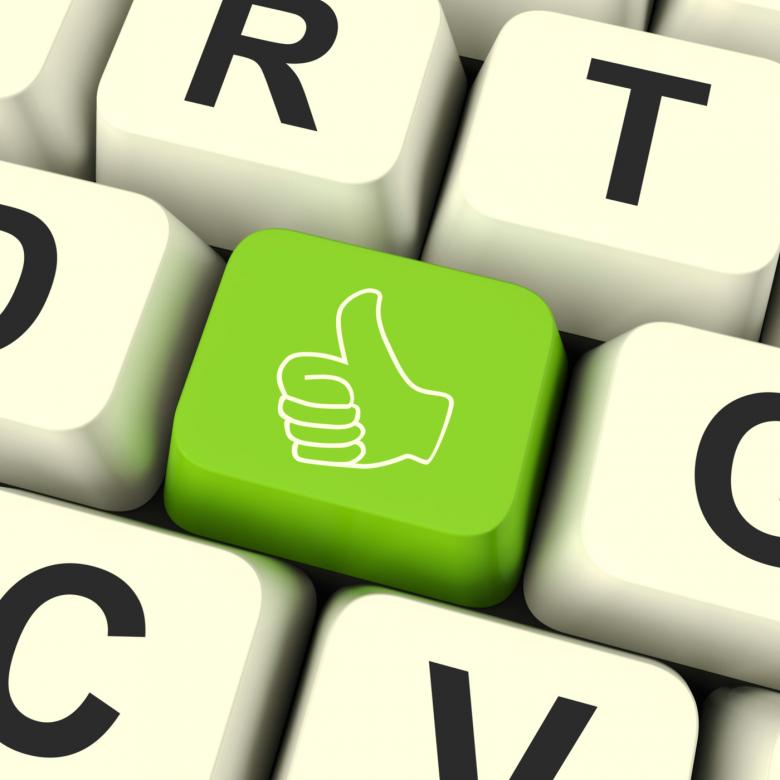 Free stock image of Thumbs Up Computer Key Showing Approval And Being A Fan created by Stuart Miles