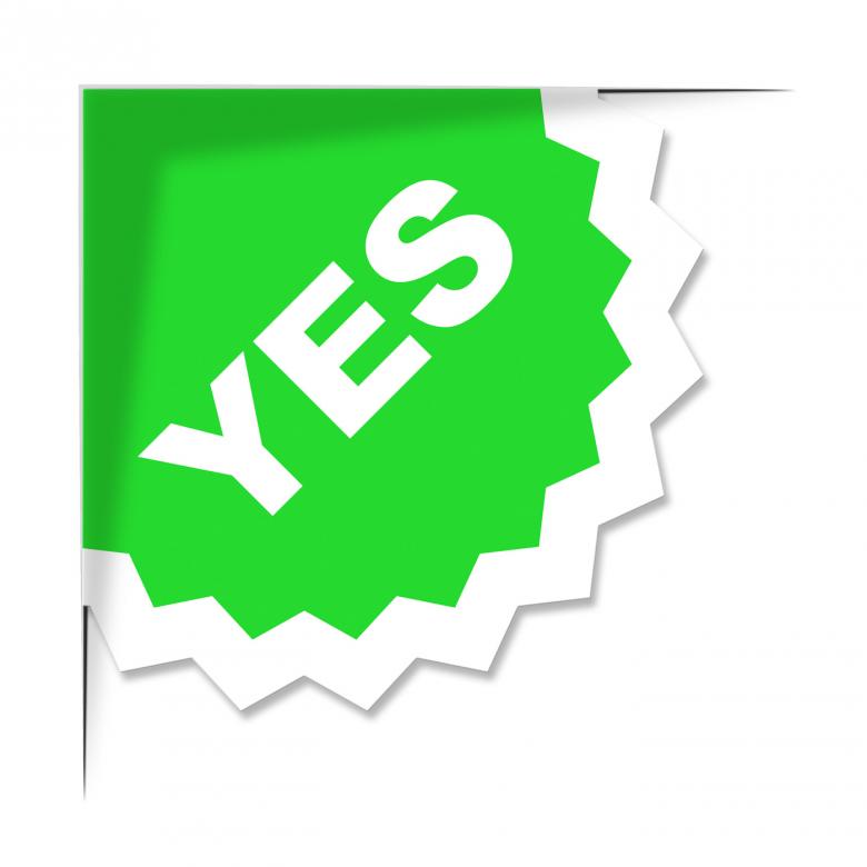 Free stock image of Yes Label Represents All Right And Ok created by Stuart Miles