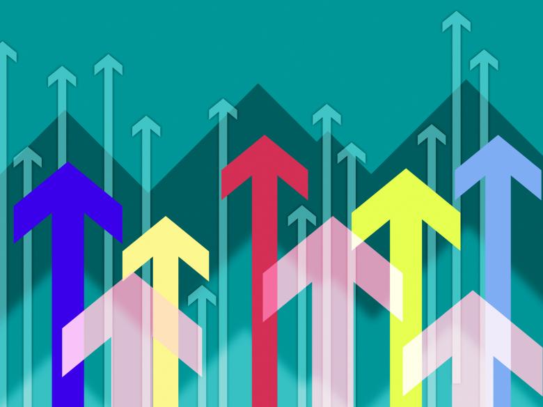 Free stock image of Turquoise Arrows Background Means Rise Uwards And Higher created by Stuart Miles