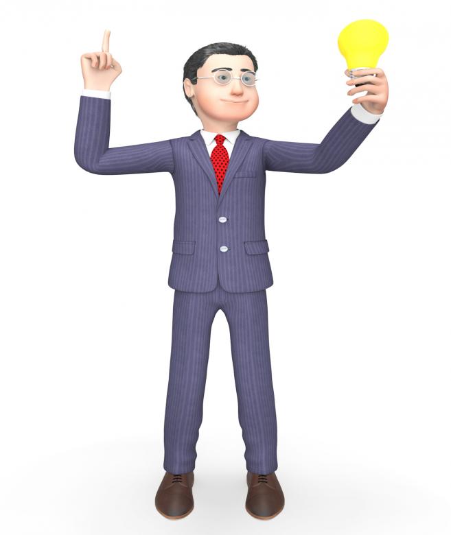 Free stock image of Lightbulb Businessman Means Render Illustration And Think 3d Rendering created by Stuart Miles