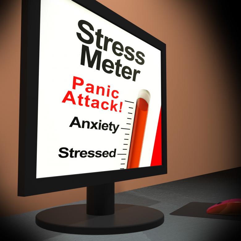 Free stock image of Stress Meter On Laptop Showing Panic Attack created by Stuart Miles