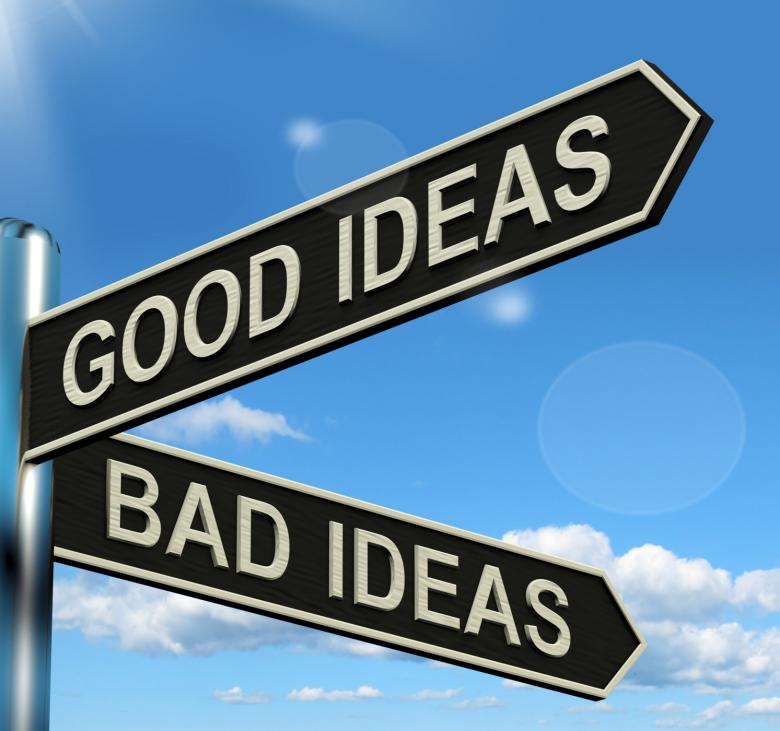 Free stock image of Good Or Bad Ideas Signpost Showing Brainstorming Judging Or Choosing created by Stuart Miles