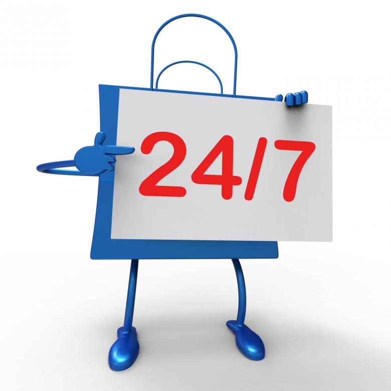 Free stock image of Twenty four Seven Bag Shows Hours Open created by Stuart Miles