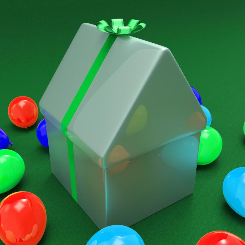 Free stock image of House Giftbox Shows Wrapped Apartment And Package created by Stuart Miles