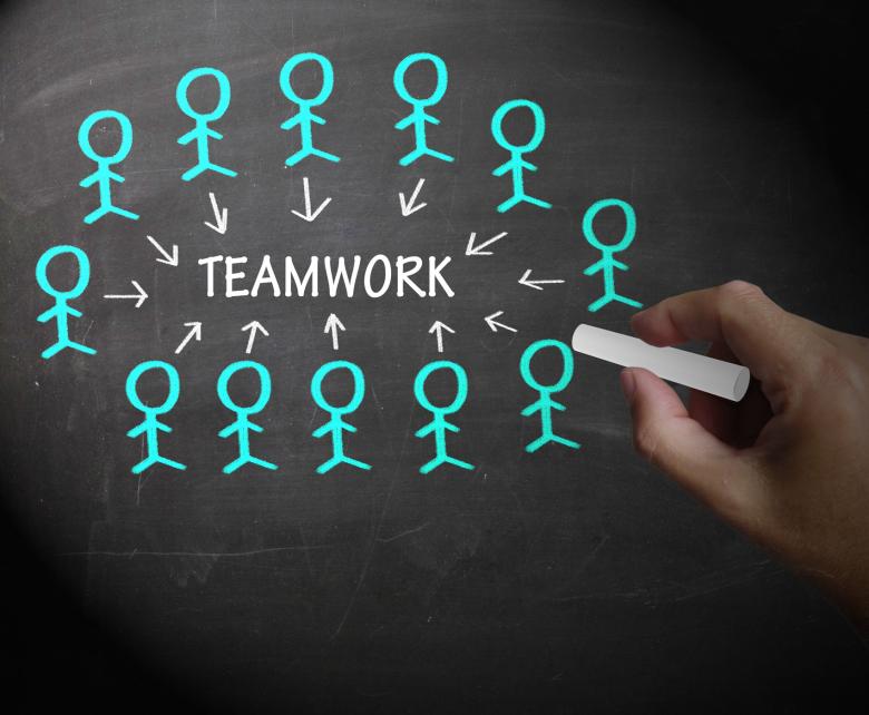 Free stock image of Teamwork Stick Figures Shows Working As A Team created by Stuart Miles