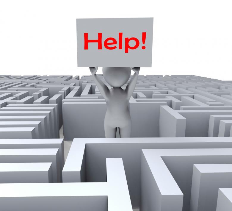 Free stock image of Help Sign Shows Lost In Labyrinth created by Stuart Miles