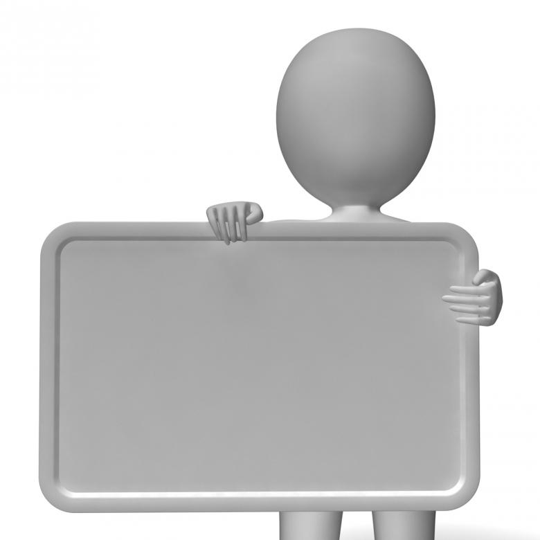 Free stock image of Blank White Signboard With Copyspace Including 3d Character created by Stuart Miles