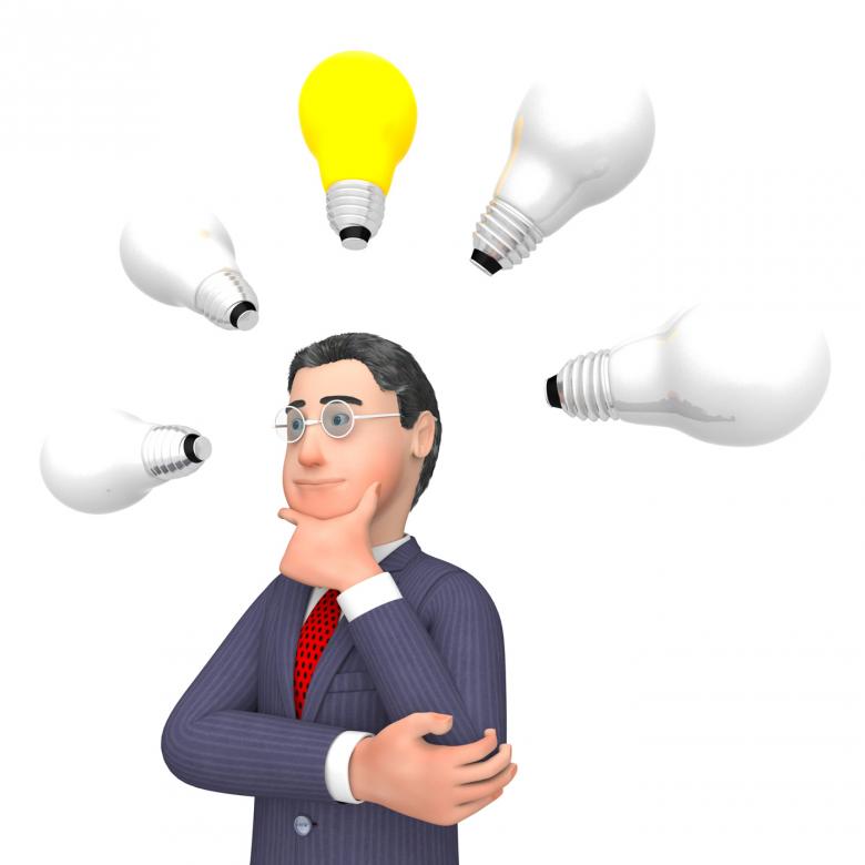 Free stock image of Lightbulbs Businessman Indicates Power Sources And Character 3d Render created by Stuart Miles