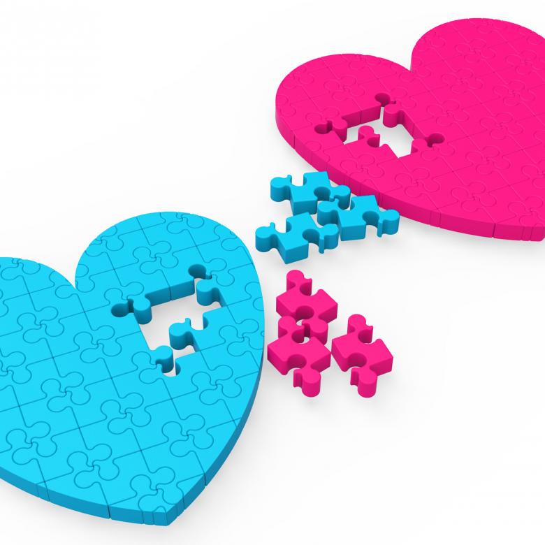 Free stock image of Two 3D Hearts Showing Romantic Gestures created by Stuart Miles