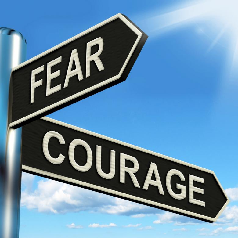 Free stock image of Fear Courage Signpost Shows Scared Or Courageous created by Stuart Miles