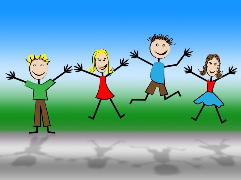 Free stock image of Jumping Kids Represents Green Grass And Reflection created by Stuart Miles