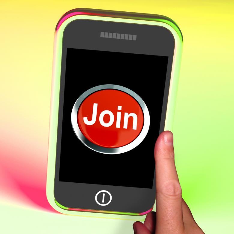 Free stock image of Join Button On Mobile Shows Subscription And Registration created by Stuart Miles