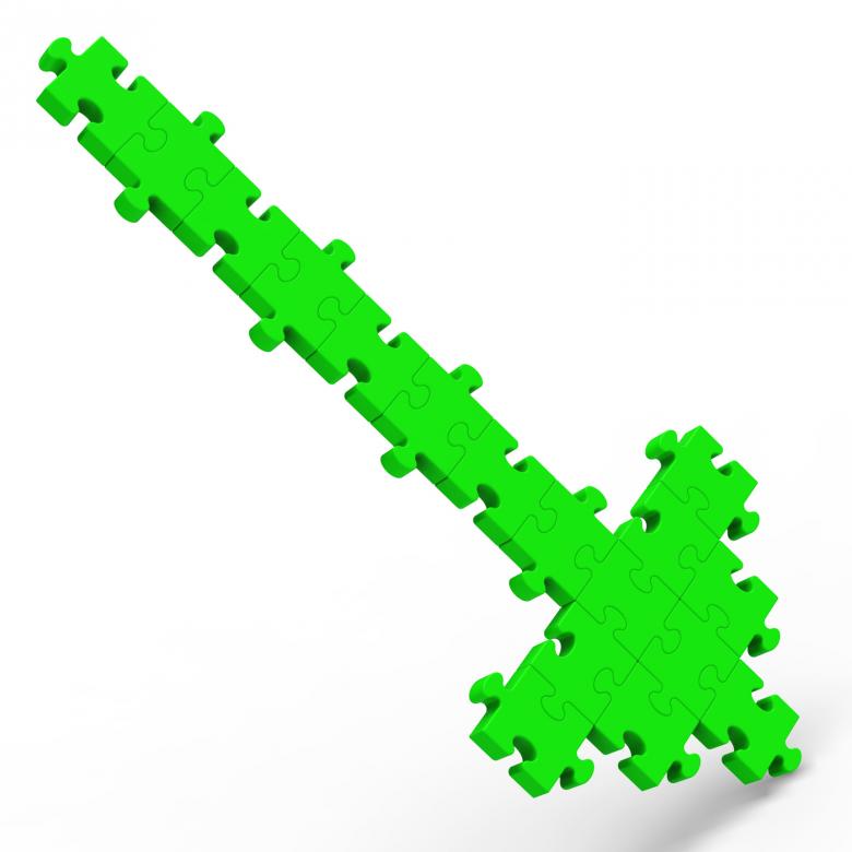 Free stock image of Arrow Pointing Down Puzzle Shows Monetary Crisis created by Stuart Miles