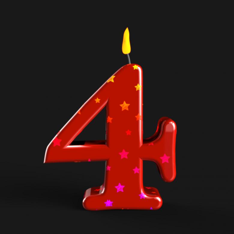Free stock image of Number Four Candle Means Wax Cake Candle Or Birthday Candle created by Stuart Miles