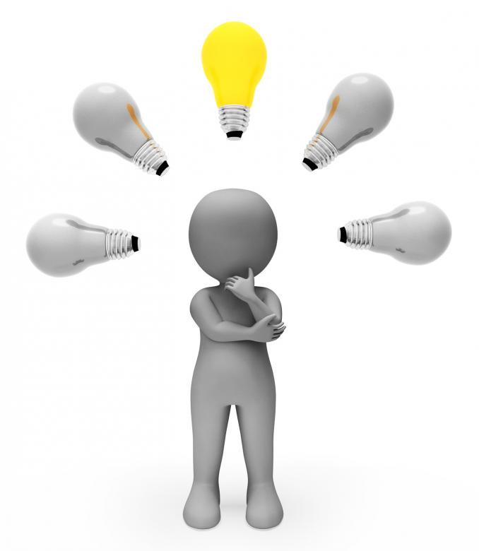Free stock image of Idea Lightbulb Shows Power Sources And Character 3d Rendering created by Stuart Miles