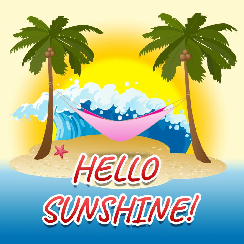 Free stock image of Hello Sunshine Indicates Summer Time And Beach created by Stuart Miles