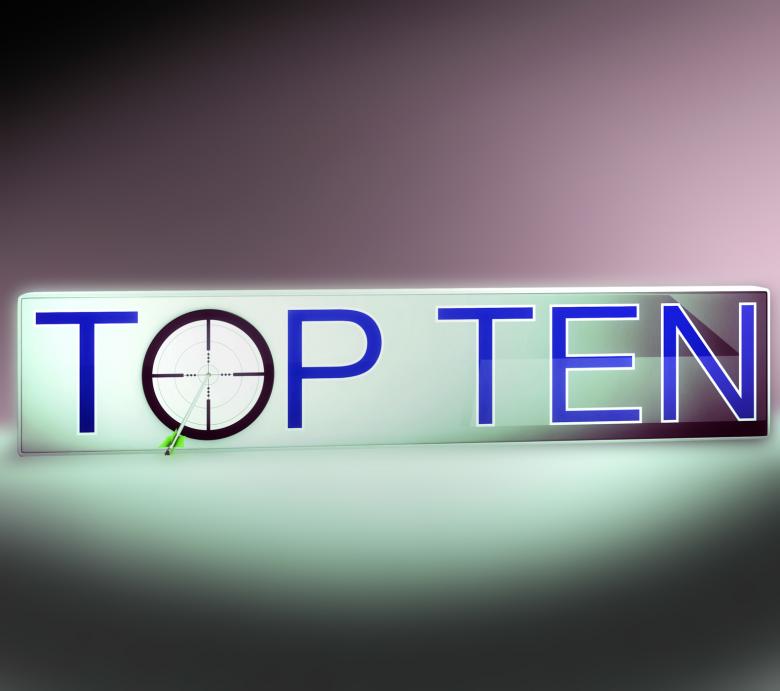 Free stock image of Top Ten Target Shows Successful Achievement created by Stuart Miles