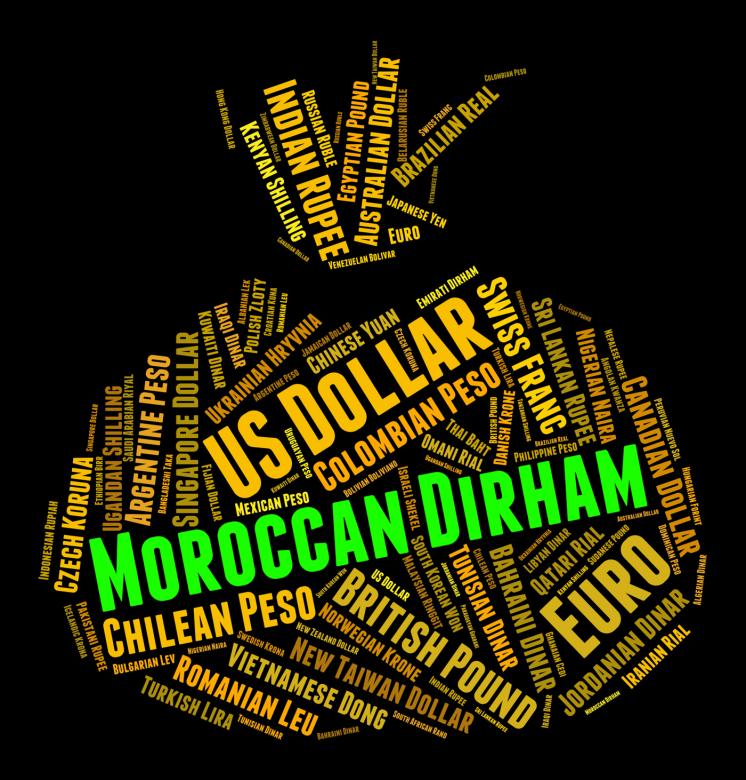 Free stock image of Moroccan Dirham Shows Morocco Dirhams And Currencies created by Stuart Miles