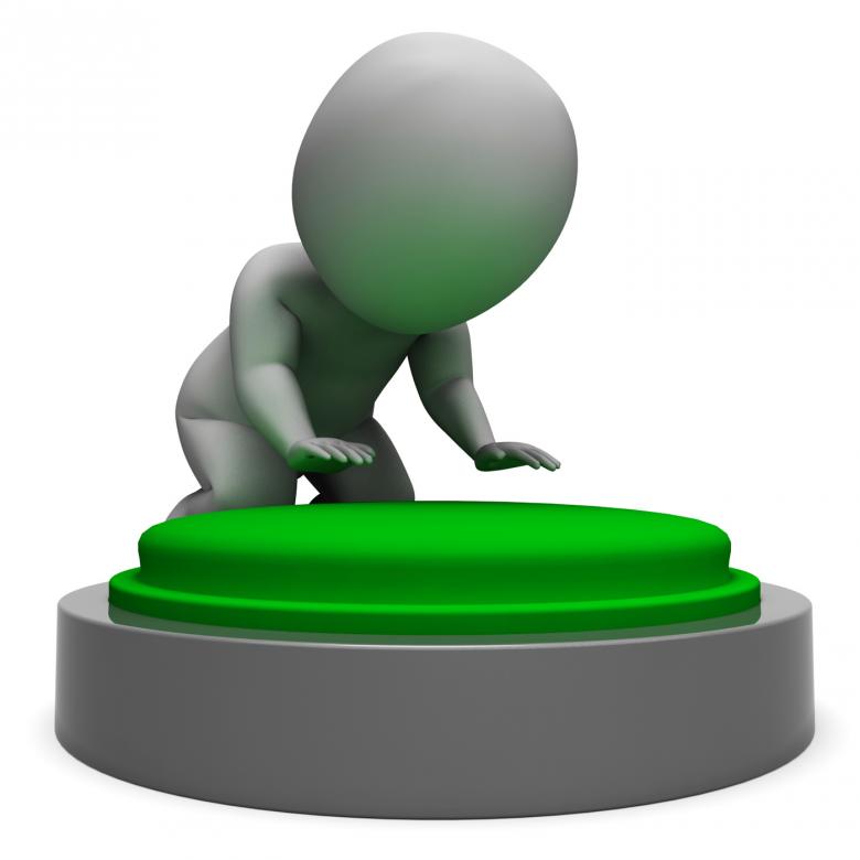 Free stock image of Pushing Green Button Showing Start created by Stuart Miles