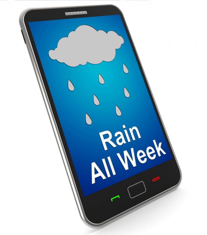 Free stock image of Rain All Week On Mobile Shows Wet Miserable Weather created by Stuart Miles