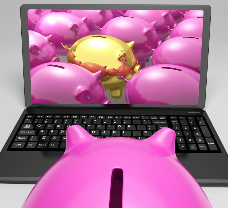 Free stock image of Gold Piggy Screen Shows Security And Fortune created by Stuart Miles