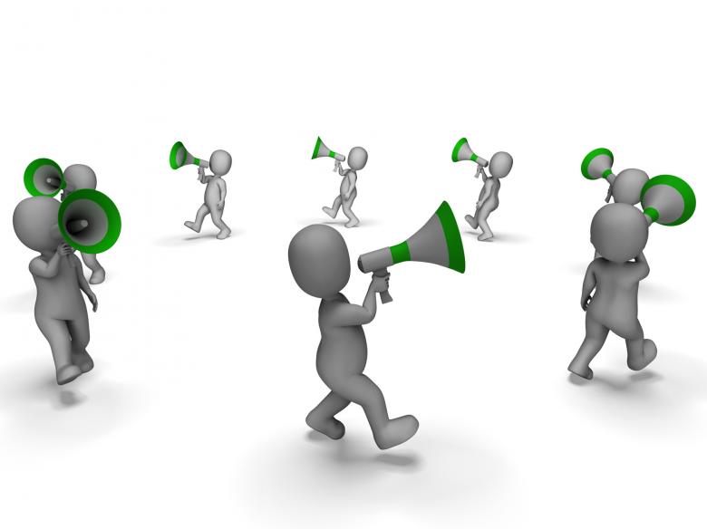 Free stock image of Characters With Loud Hailers Shows Announcing Information Or Shouting created by Stuart Miles