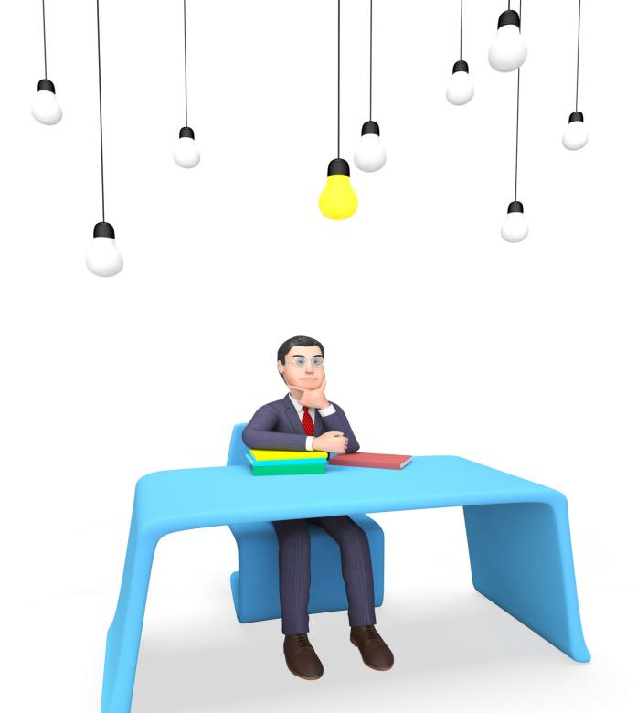 Free stock image of Businessman Lightbulbs Shows Power Sources And Concept 3d Rendering created by Stuart Miles