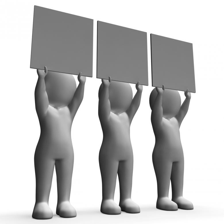 Free stock image of Characters With Three Blank Boards Allow Message Or Text created by Stuart Miles