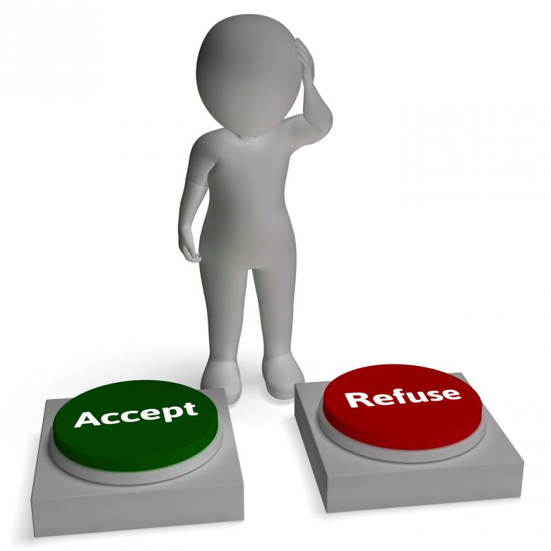 Free stock image of Accept Refuse Buttons Shows Approved Or Rejected created by Stuart Miles