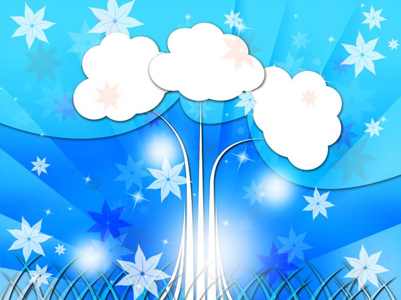 Free stock image of Blue Nature Background Shows Tree Flowers And Grass created by Stuart Miles