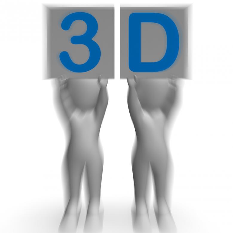 Free stock image of 3D Placards Show Three-Dimensional Printing Or Cinema created by Stuart Miles