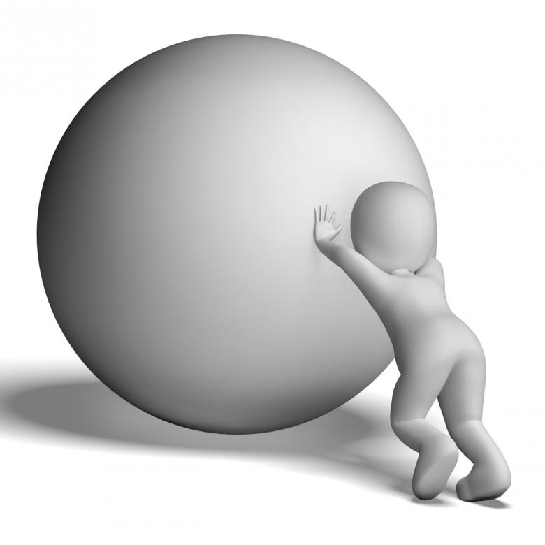 Free stock image of Struggling Uphill Man With Ball Showing Determination created by Stuart Miles
