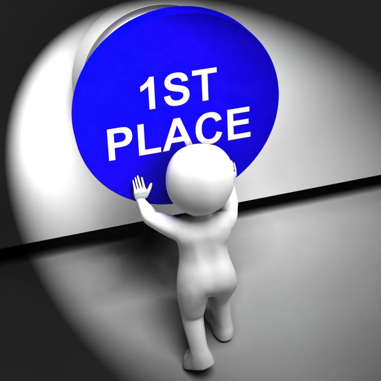 Free stock image of First Place Pressed Shows 1st Place And Winner created by Stuart Miles