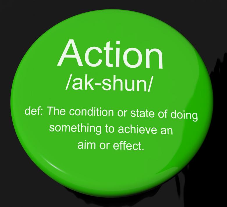 Free stock image of Action Definition Button Showing Acting Or Proactive created by Stuart Miles