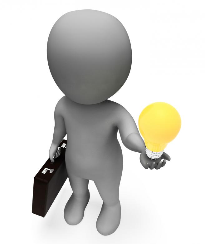 Free stock image of Lightbulb Idea Represents Business Person And Character 3d Rendering created by Stuart Miles