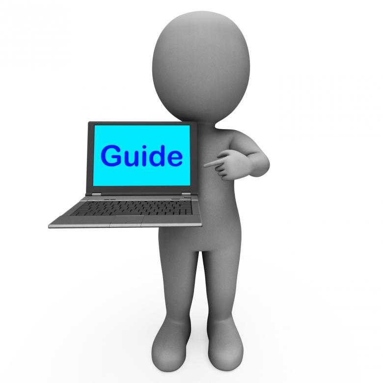 Free stock image of Guide Character Laptop Shows Help Assistance Or Guidance created by Stuart Miles