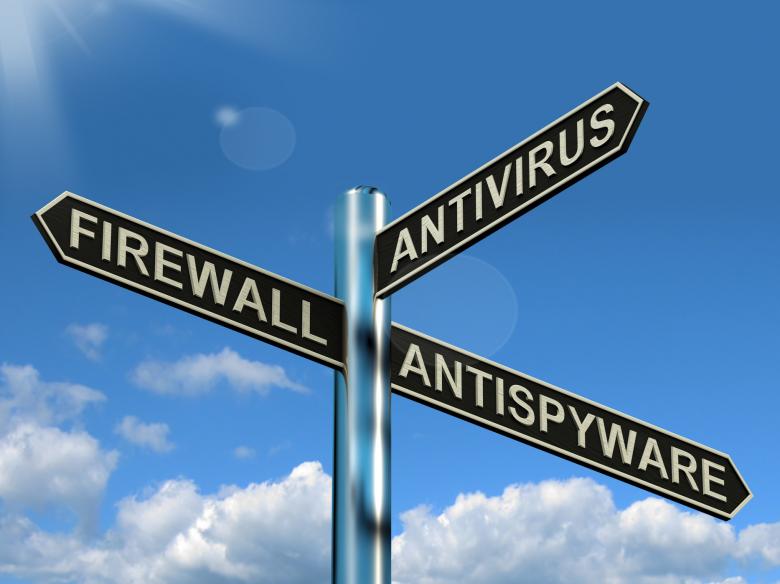 Free stock image of Firewall Antivirus Antispyware Signpost Showing Internet And Computer  created by Stuart Miles