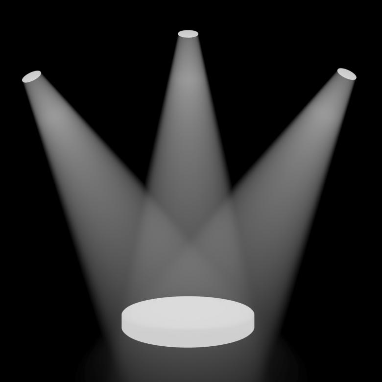 Free stock image of White Spotlights Shining On A Small Stage With Black Background created by Stuart Miles