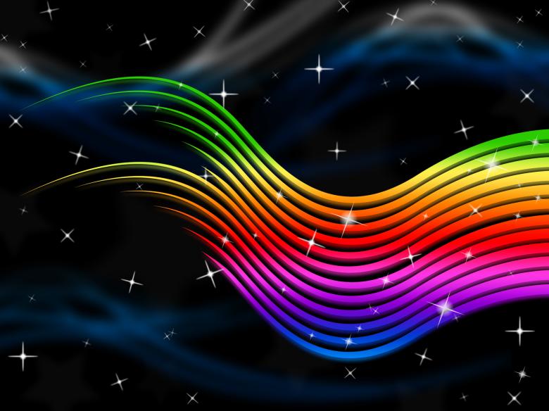 Free stock image of Rainbow Stripes Background Shows Multi-Colored Lines And Stars created by Stuart Miles