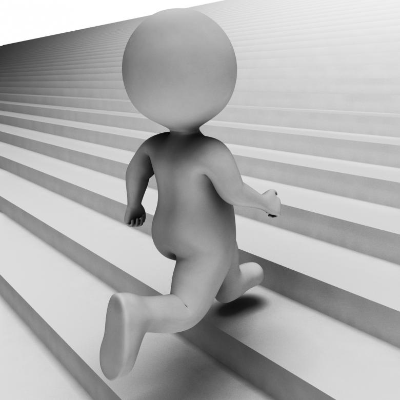Free stock image of Character Up Represents Aspire Running And Ascending 3d Rendering created by Stuart Miles