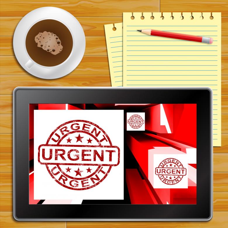 Free stock image of Urgent On Cubes Shows Urgent Priority Tablet created by Stuart Miles