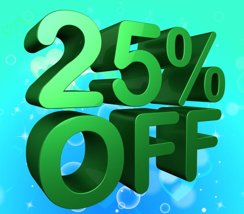 Free stock image of Twenty Five Percent Represents 25 Off And Cheap created by Stuart Miles