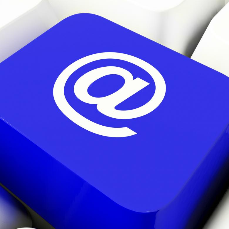Free stock image of At Computer Key In Blue For Emailing Or Contacting created by Stuart Miles