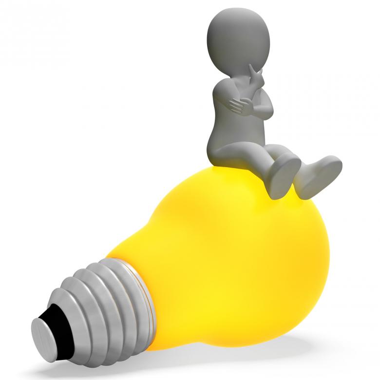 Free stock image of Idea Character Shows Think About It And Concept 3d Rendering created by Stuart Miles