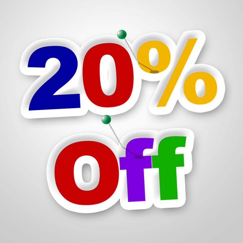 Free stock image of Twenty Percent Off Indicates Reduction Savings And Save created by Stuart Miles