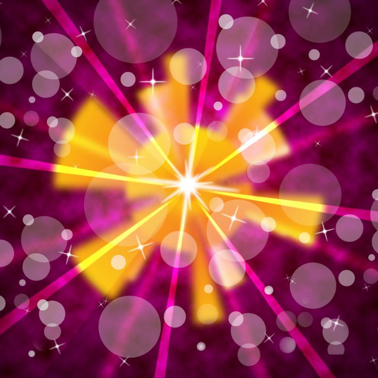 Free stock image of Pink Sun Background Shows Shining Rays And Bubbles created by Stuart Miles