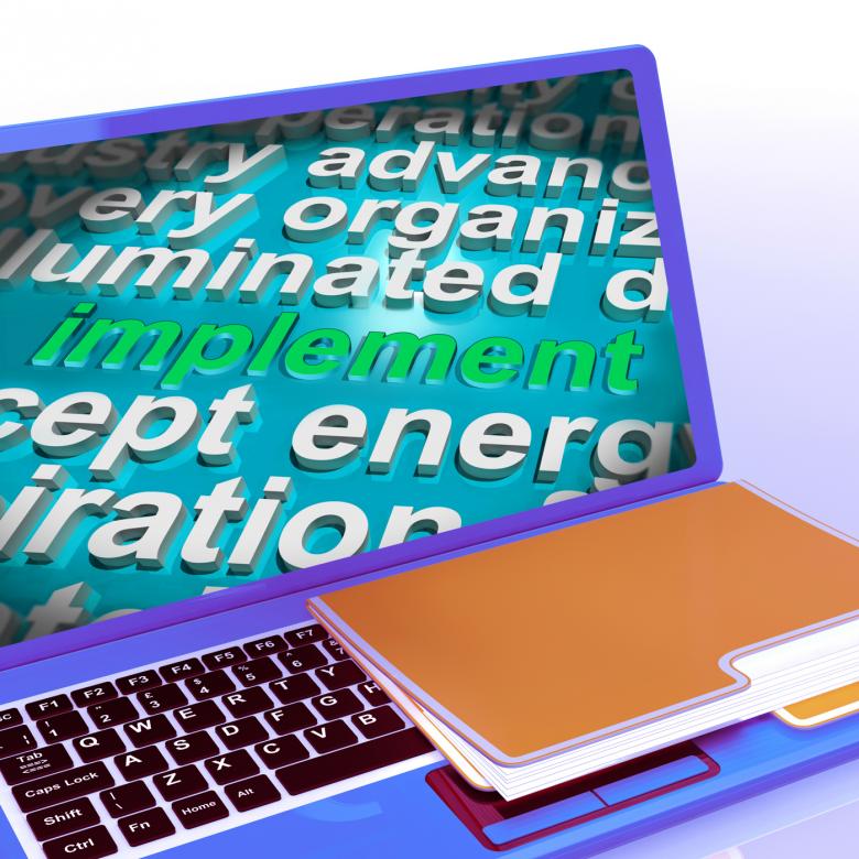 Free stock image of Implement Word Cloud Laptop Shows Implementing Or Execute A Plan created by Stuart Miles
