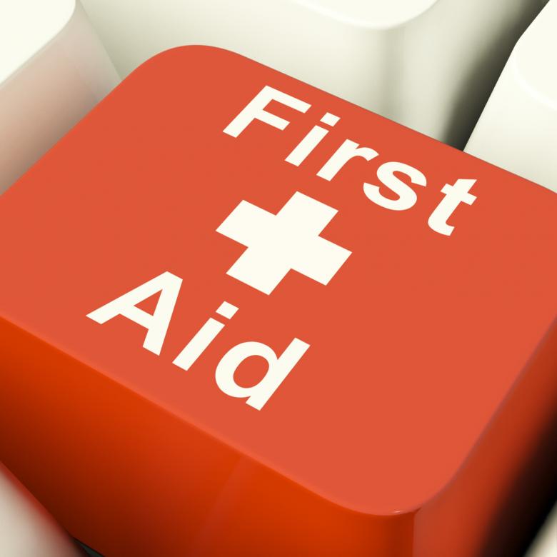Free stock image of First Aid Computer Key Showing Emergency Medical Help created by Stuart Miles