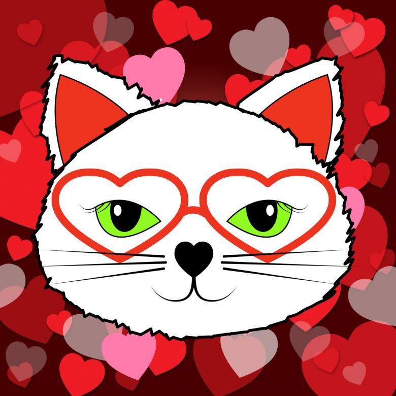 Free stock image of Hearts Cat Means Valentines Day And Affection created by Stuart Miles