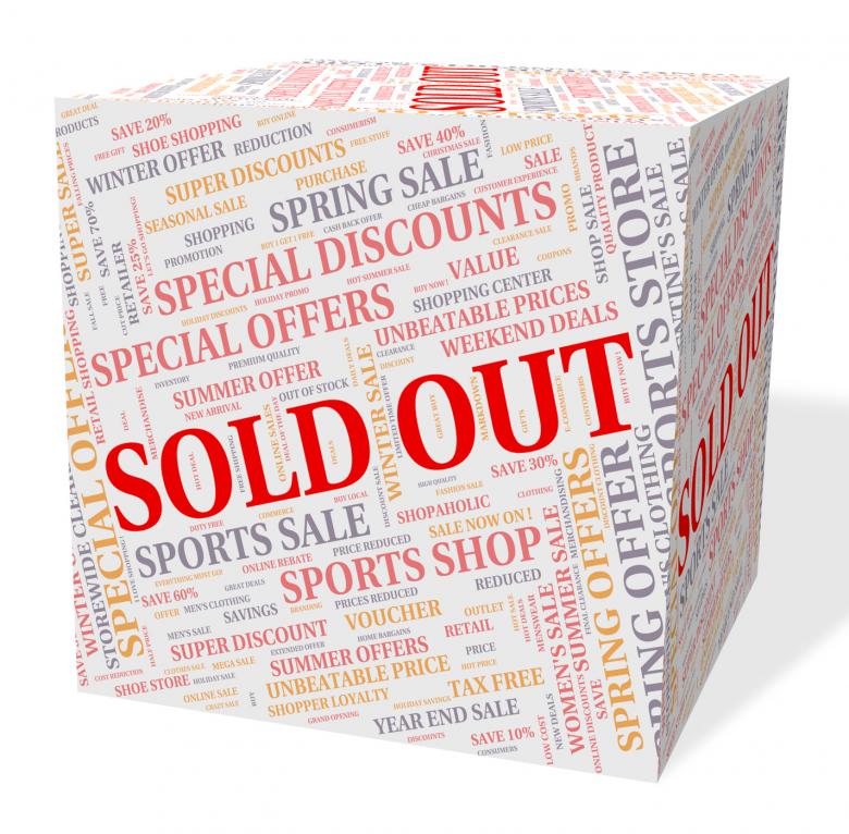 Free stock image of Sold Out Cube Represents No More And Product created by Stuart Miles